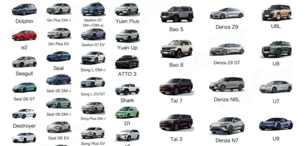 BYD heeft wereldwijd maar liefst 62 modellen in de aanbieding, maar die zijn niet allemaal voor Europa.